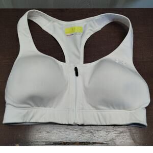 Under Armour Size 34A Heat Gear Compression Zip Front Racerback Sports Bra